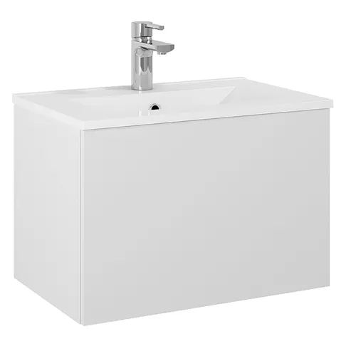 Kommod Ella 60 cm kompakt grå matt med Ariella tvättställ porslin