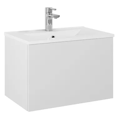 Kommod Ella 60 cm kompakt grå matt med Ariella tvättställ porslin