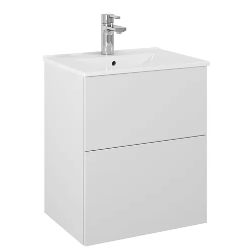 Kommod Isella 50 cm kompakt grå matt med Ariella tvättställ porslin