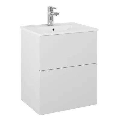 Kommod Isella 50 cm kompakt grå matt med Ariella tvättställ porslin