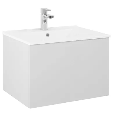 Kommod Ella 60 cm grå matt med Ariella tvättställ porslin