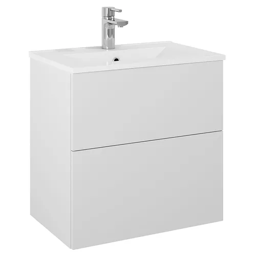 Kommod Isella 60 cm kompakt grå matt med Ariella tvättställ porslin