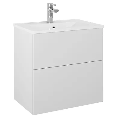 Kommod Isella 60 cm kompakt grå matt med Ariella tvättställ porslin