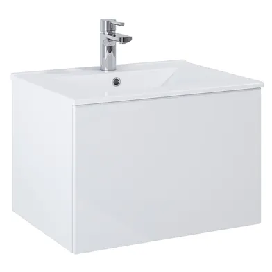 Kommod Ella 60 cm vit högblank med Ariella tvättställ porslin