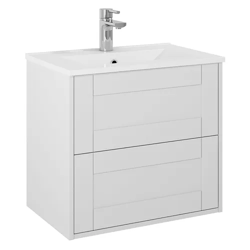 Kommod Gabriella 60 cm kompakt grå matt med Ariella tvättställ porslin