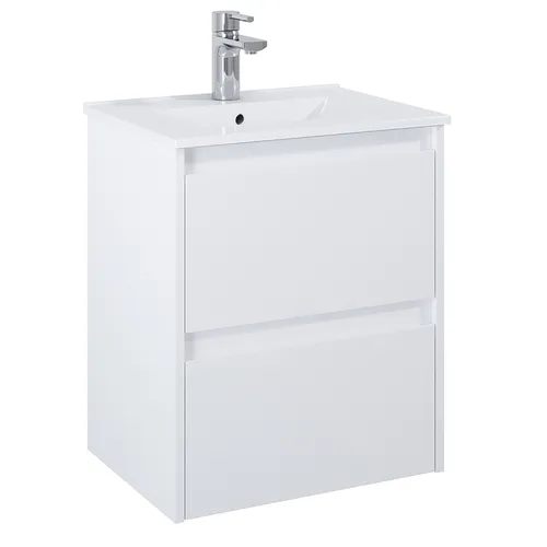 Kommod Luxor 50 cm kompakt vit matt med Ariella tvättställ porslin