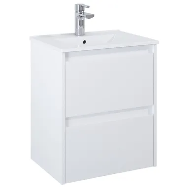 Kommod Luxor 50 cm kompakt vit matt med Ariella tvättställ porslin