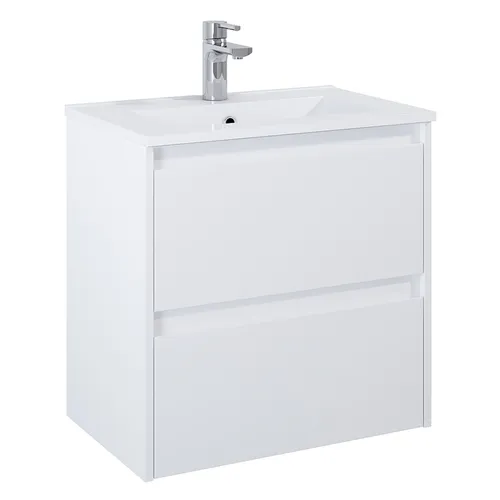 Kommod Luxor 60 cm kompakt vit matt med Ariella tvättställ porslin