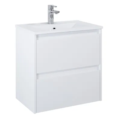 Kommod Luxor 60 cm kompakt vit matt med Ariella tvättställ porslin