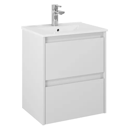 Kommod Luxor 50 cm kompakt grå matt med Ariella tvättställ porslin