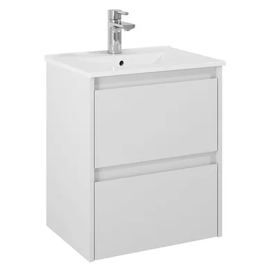 Kommod Luxor 50 cm kompakt grå matt med Ariella tvättställ porslin