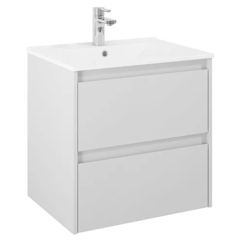 Kommod Luxor 60 cm grå matt med Ariella tvättställ porslin