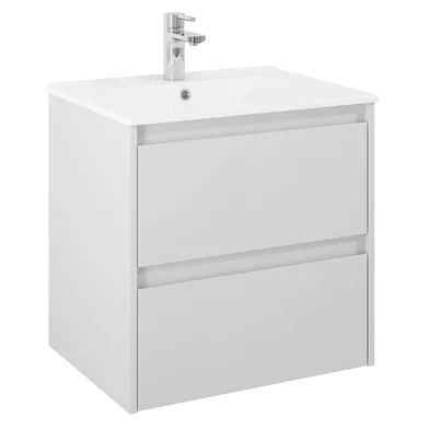 Kommod Luxor 60 cm grå matt med Ariella tvättställ porslin