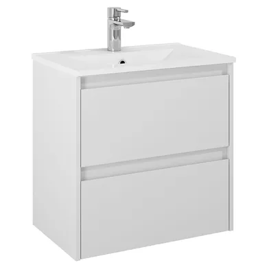 Kommod Luxor 60 cm kompakt grå matt med Ariella tvättställ porslin