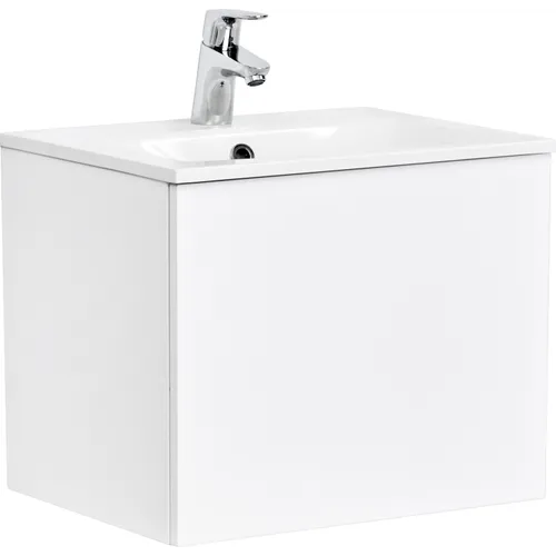 Kommod Ella 60 cm vit högblank med Ariella tvättställ mineralkomposit