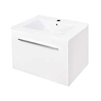 Kommod Ella aqua 50 cm kompakt vit högblank med Ariella tvättställ porslin