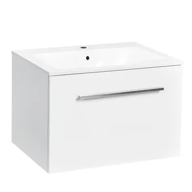 Kommod Ella aqua 60 cm vit högblank med Ariella tvättställ mineralkomposit