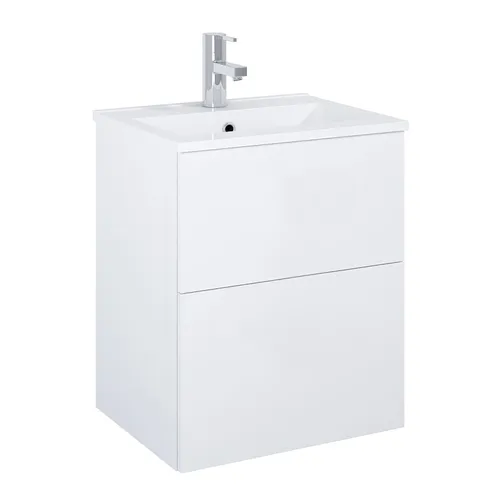 Kommod Isella 50 cm kompakt vit högblank tvättställ i porslin