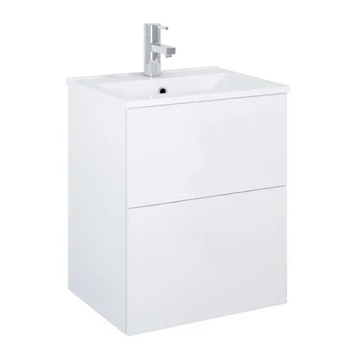 Kommod Isella 50 cm kompakt vit högblank tvättställ i porslin