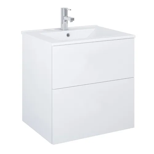 Kommod Isella 60 cm vit högblank tvättställ i porslin