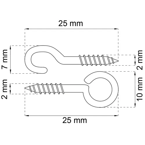 Gardinspiralkrok och gardinspiralögla 807 Nickel, 20-pack