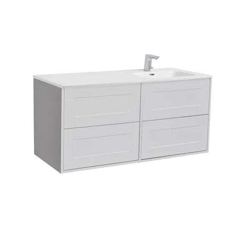 Möbelpaket Gabriella 120 cm grå matt inkl tvättställ