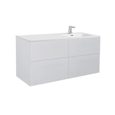 Möbelpaket Isella 120 cm grå matt inkl tvättställ med enkelho till höger