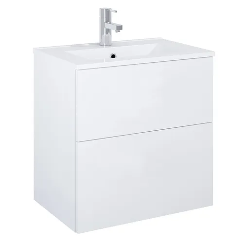 Kommod Isella 60 cm kompakt vit högblank tvättställ i porslin