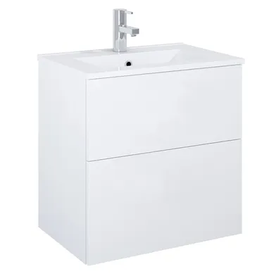 Kommod Isella 60 cm kompakt vit högblank tvättställ i porslin