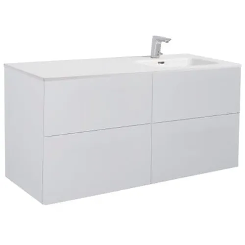 Möbelpaket Isella 120 cm grå matt inkl tvättställ med enkelho till vänster