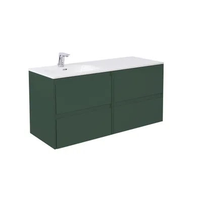 Möbelpaket Luxor 120 cm skogsgrön inkl tvättställ ho vänster