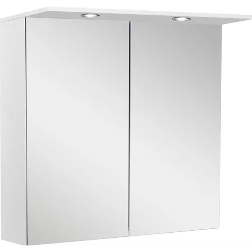 Spegelskåp / badrumsskåp Ariella aqua 60 cm vit med 2-led belysningsramp