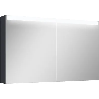 Spegelskåp / badrumsskåp Ariella x120 med led belysning svart