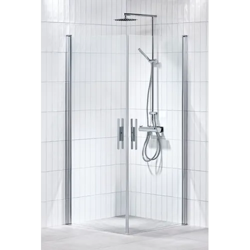 Duschhörna Lusso med handtag 1, rak 70x90 klarglas