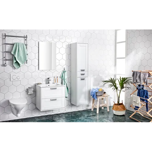 Kommod Gabriella 60 cm kompakt vit matt med Ariella tvättställ porslin