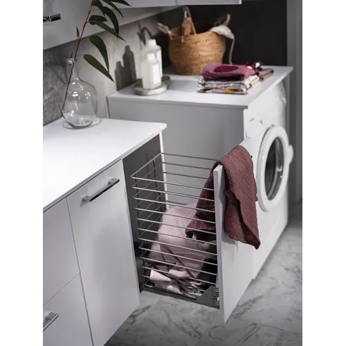 Kommod Isella 120 vit hb (60 kommod + 30 uskåp m tvkorg) tvättställ m enkel ho till vänster