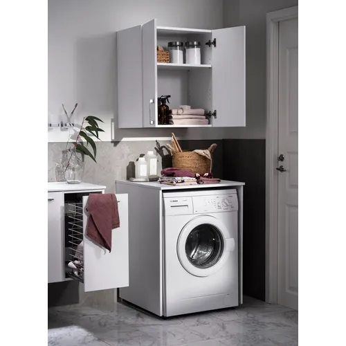 Tvättmaskinsmöbel Ariella låg mattvit