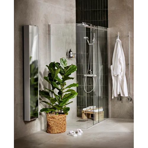 Svängbart högskåp Ariella med spegel vit