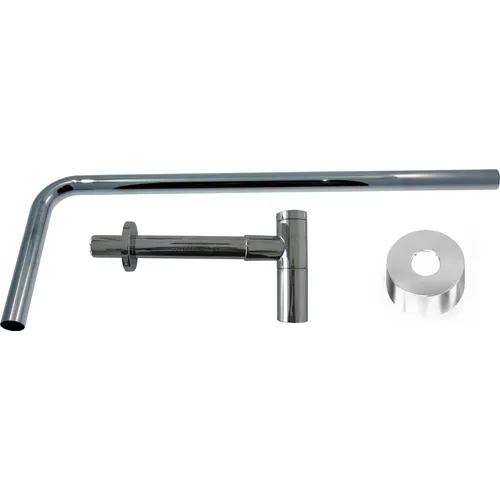 Metallvattenlås, golvrör, golvhuv i krom