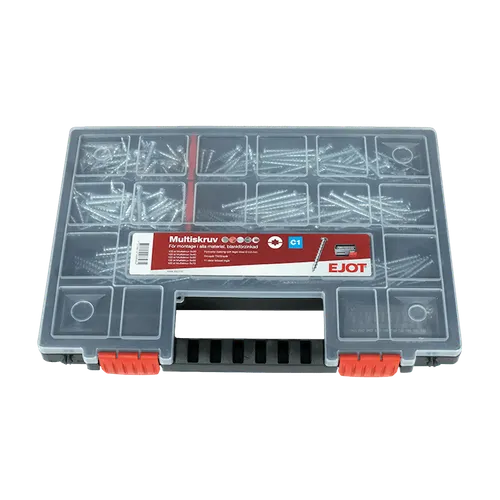 Sortimentslåda Multiskruv C1 5 olika dimensioner, bitsset