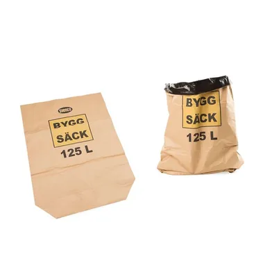 Papperssäck m. innersäck i PE 125 l