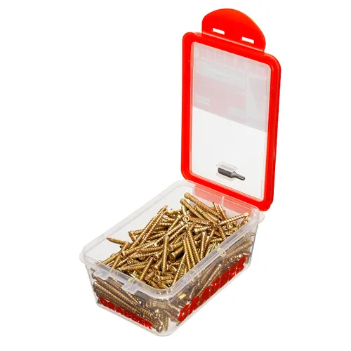 Golv- & listskruv m. borrspets & stödgänga Trä/Stål 4,2x48 mm, Gul, 250 st/frp