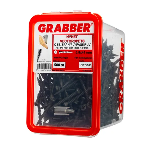 Spånskiveskruv Trä/Stål 3,8x42 mm, Fosfaterad, 500 st/frp