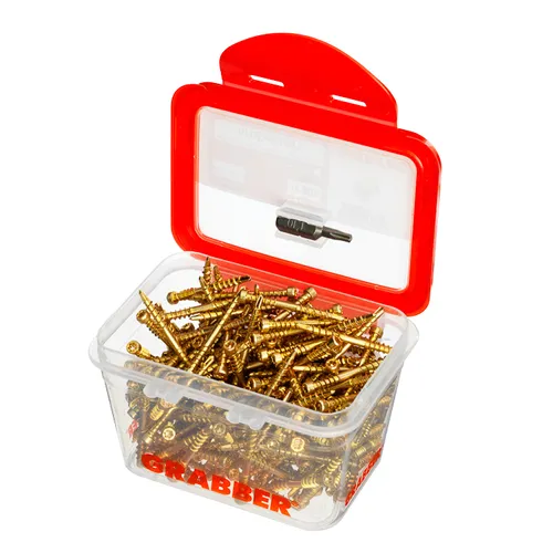 Listskruv m. borrspets & stödgänga Trä/Stål 3,3x35 mm, Gul, 200 st/frp