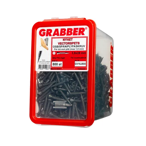 Spånskiveskruv Trä/Stål 3,8x28 mm, Fosfaterad, 800 st/frp