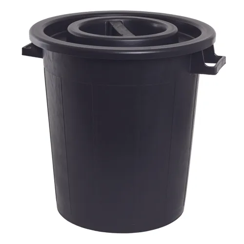 Tunna med lock 50 l, Svart