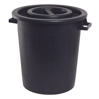 Tunna med lock 50 l, Svart