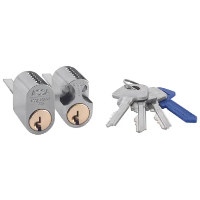 Cylinder 1208 Krom, Inkl. 3 nycklar