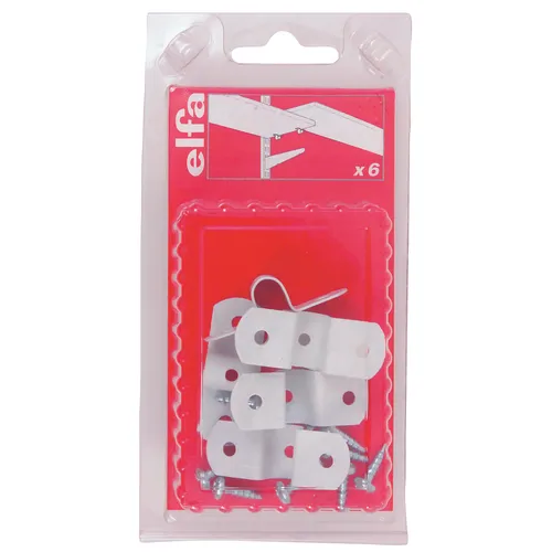 Skarvbeslag inkl. skruv Vit, 6-pack