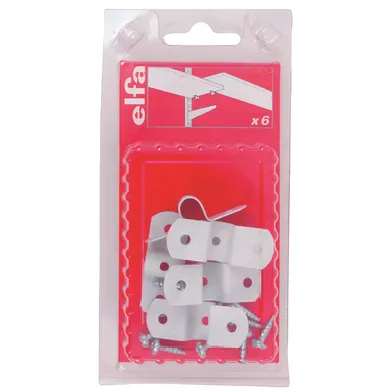 Skarvbeslag inkl. skruv Vit, 6-pack